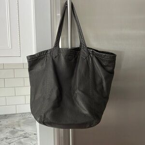 Rémi & reed shoulder bag dark grey leather with magnetic closure VGC